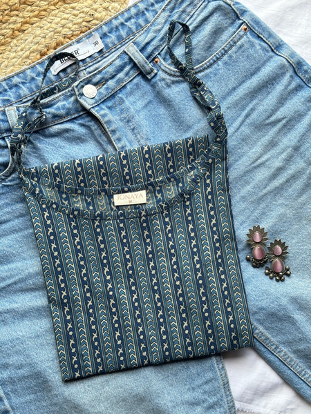 Candy blue strap kurti - Jonaya