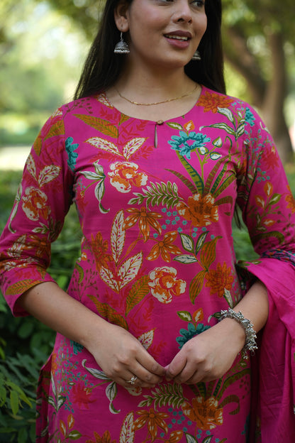 Blooming Pink straight suit set