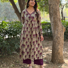 Grey wine Fool kameez Jonaya