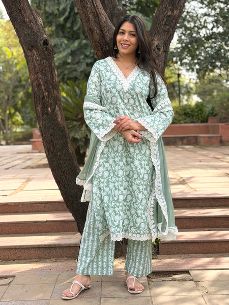 Matcha Ice pakistani style suit set Jonaya
