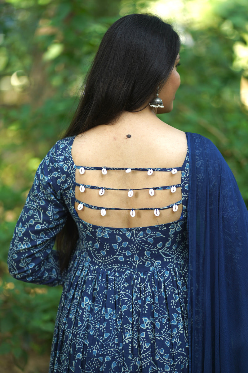 Indigo baag flare suit set Jonaya