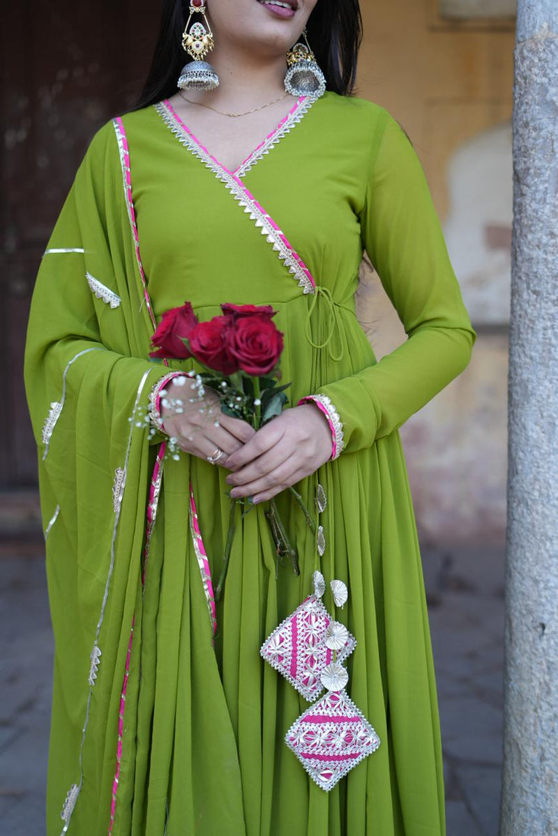 Mehndi Georgette Anarkali set Jonaya