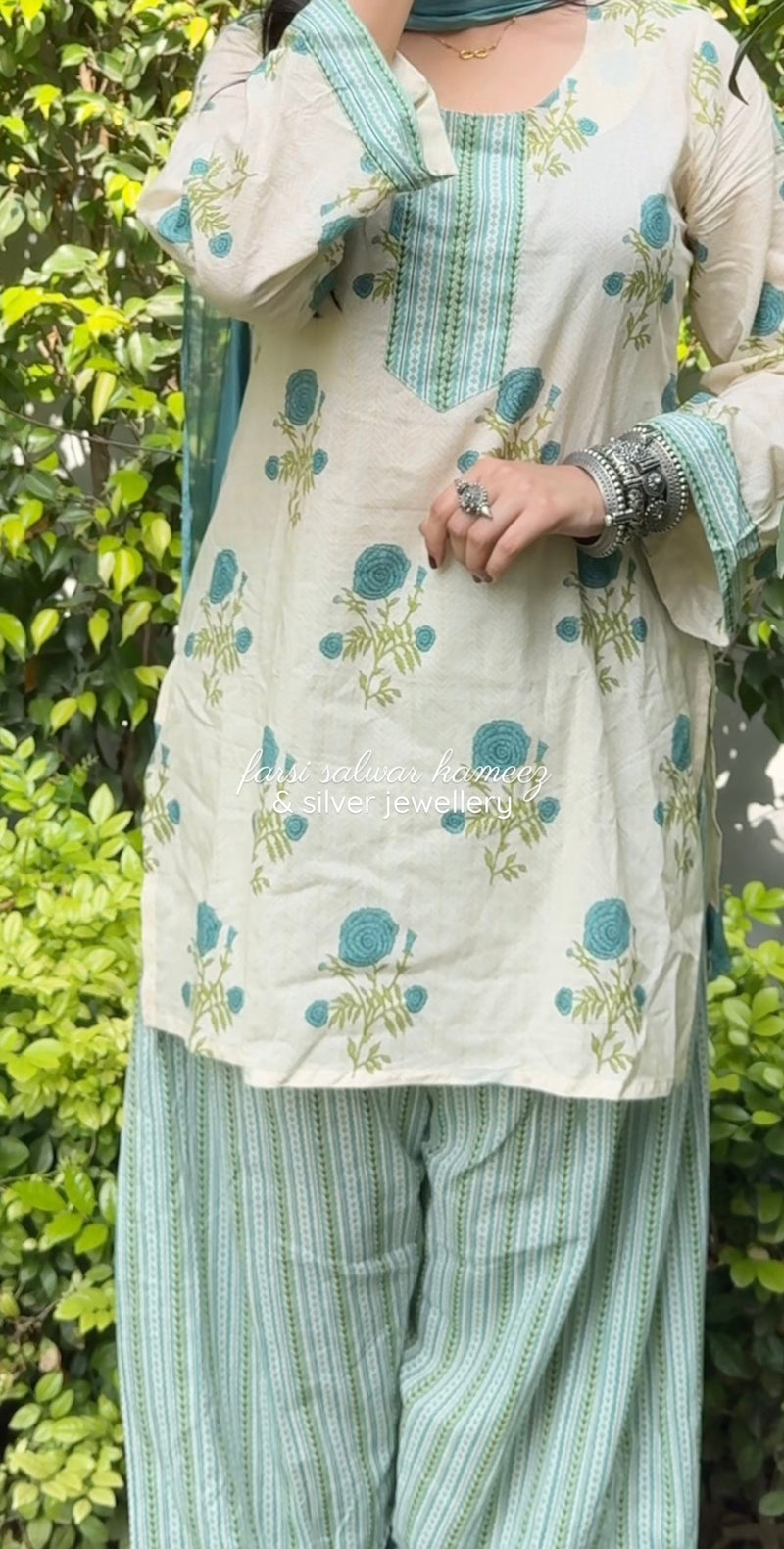 Turquoise Green farshi salwar set Jonaya