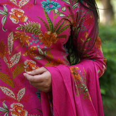 Blooming Pink straight suit set - Jonaya
