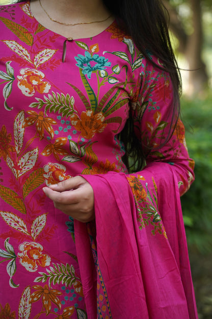 Blooming Pink straight suit set