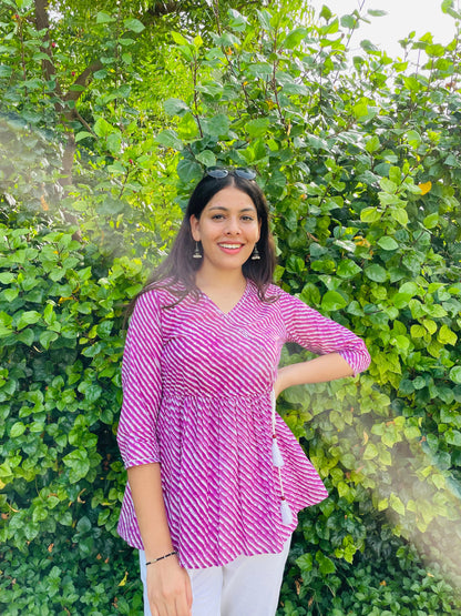Angrakha Kurti in soft cotton by Jonaya