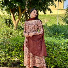 Kalamkari Anarkali set - Jonaya