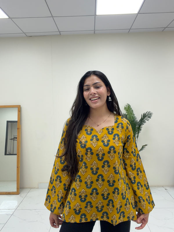 Yellow haze short Kurti Jonaya