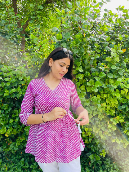 Elegant Angrakha Kurti for festive wear