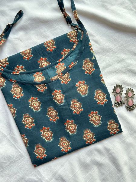 Indigo strap kurti - Jonaya