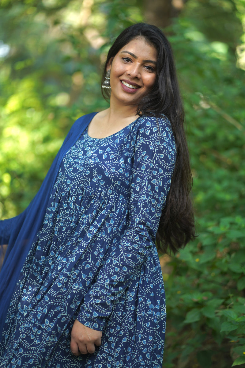 Indigo baag flare suit set Jonaya