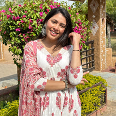 Pink blossom Angrakha suit set - Jonaya