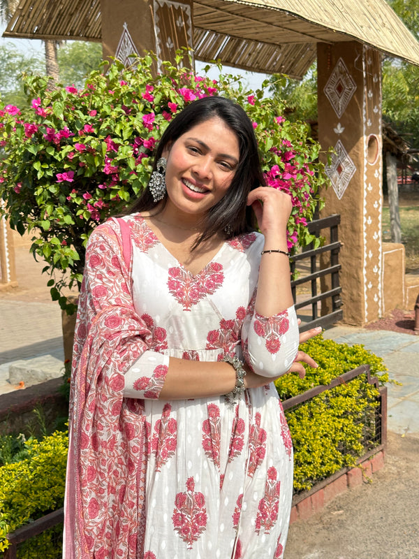 Pink blossom Angrakha suit set - Jonaya