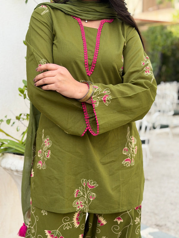 Emrald Green Pink Farshi set Jonaya