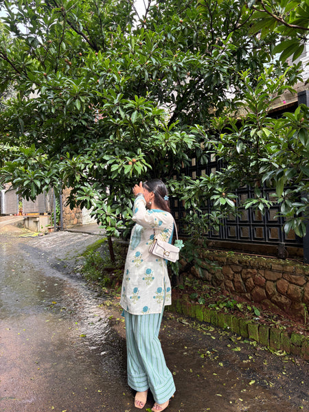 Turquoise Green Farshi Salwar Set Jonaya