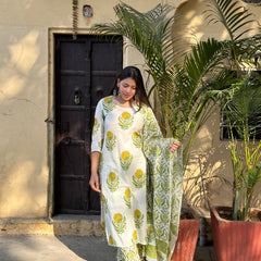 Nimbu mirchi straight suit set - Jonaya