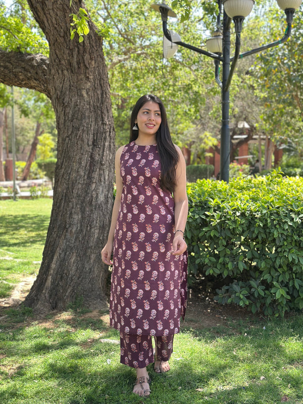 Purple Floral Co-ord Set - Jonaya