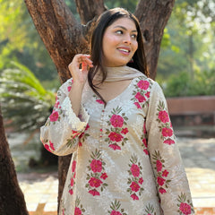Perfect Beige Pakistani Suit Set - Jonaya
