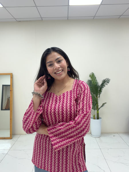 Meganta beige short Kurti Jonaya