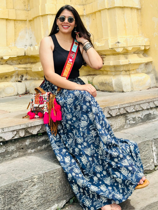 Flared Indigo Skirt - Jonaya