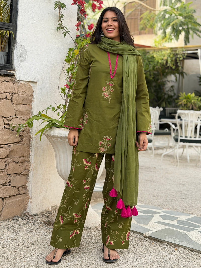 Emrald Green Pink Farshi set Jonaya