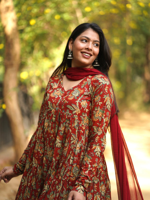 Red Garden Alia Cut Suit Set - Jonaya