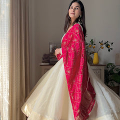 Tissue Rani Silk Full flair Anarkali Jonaya