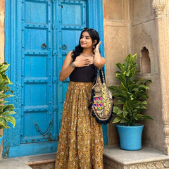 Gold saffron flared skirt - Jonaya