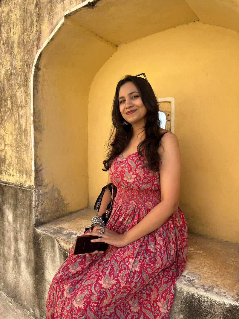 Pink Paisley Floral Dress Jonaya