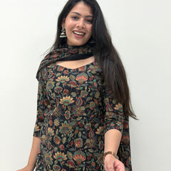 Midnight Black straight suit set Jonaya