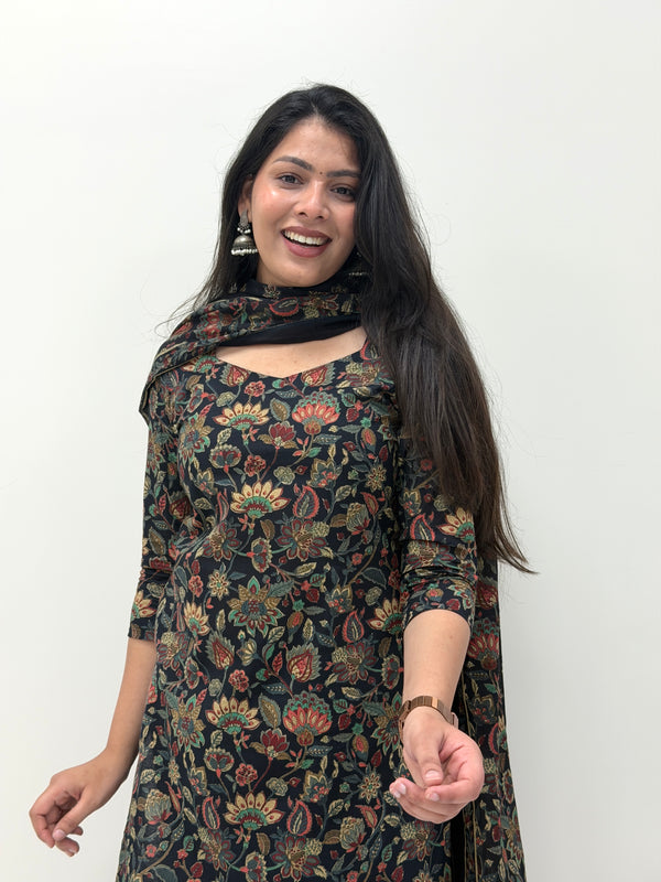 Midnight Black straight suit set Jonaya