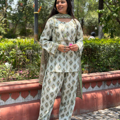 Grey blue farshi salwar set Jonaya