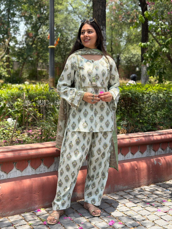 Grey blue farshi salwar set Jonaya
