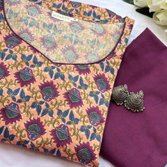 Peachy Lavender Anarkali kameez - Jonaya