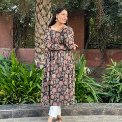 Black garden anarkali kameez - Jonaya
