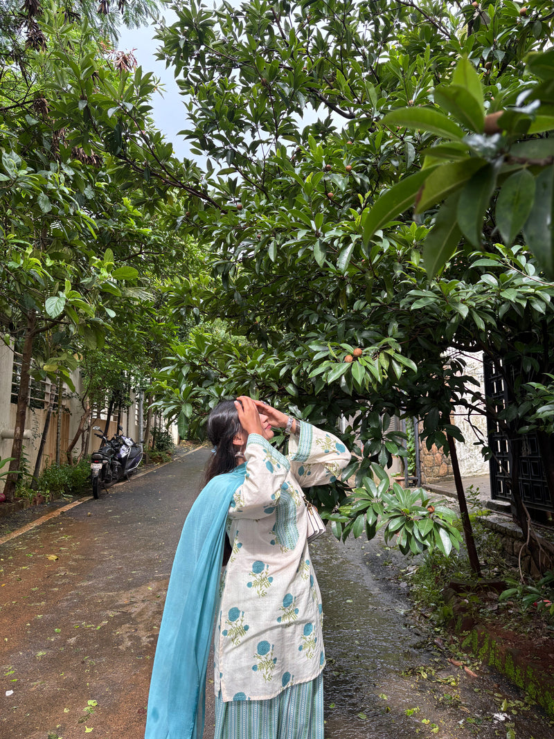 Turquoise Green Farshi Salwar Set Jonaya