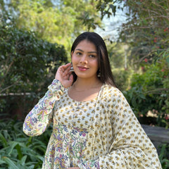 Garden blue Anarkali Gher Suit Set - Jonaya