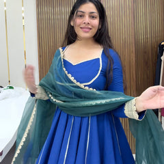 Sweetheart green blue gota Anarkali set Jonaya