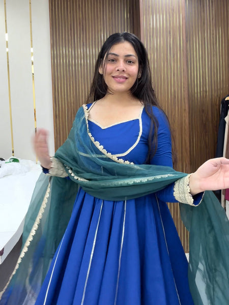 Sweetheart green blue gota Anarkali set Jonaya