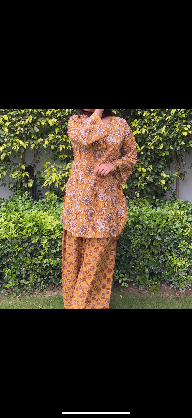 Mustrad brown Farsi salwar 3pcs set Jonaya