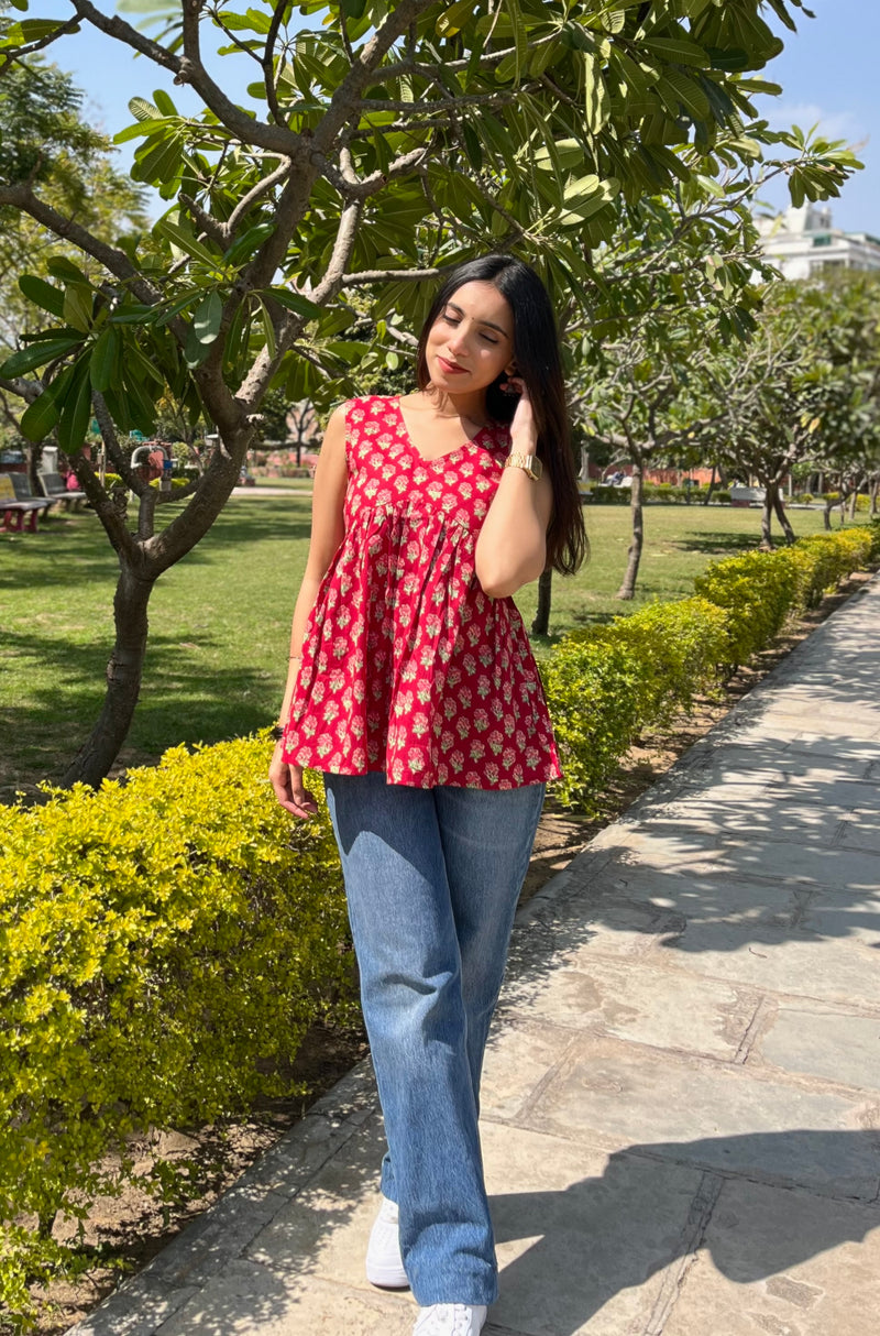Fool patti Peplum Top - Jonaya
