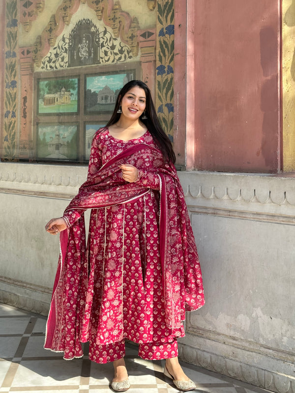 Wedding Ready Gota Anarkali Suit Set - Jonaya