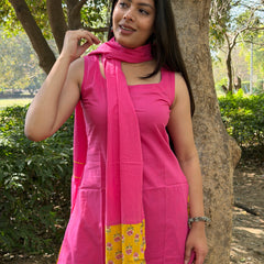 Yellow pink flory farshi salwar set Jonaya