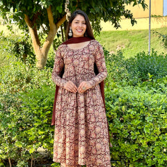 Kalamkari Anarkali set - Jonaya