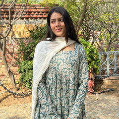 Ocean green paisley gher suit set - Jonaya