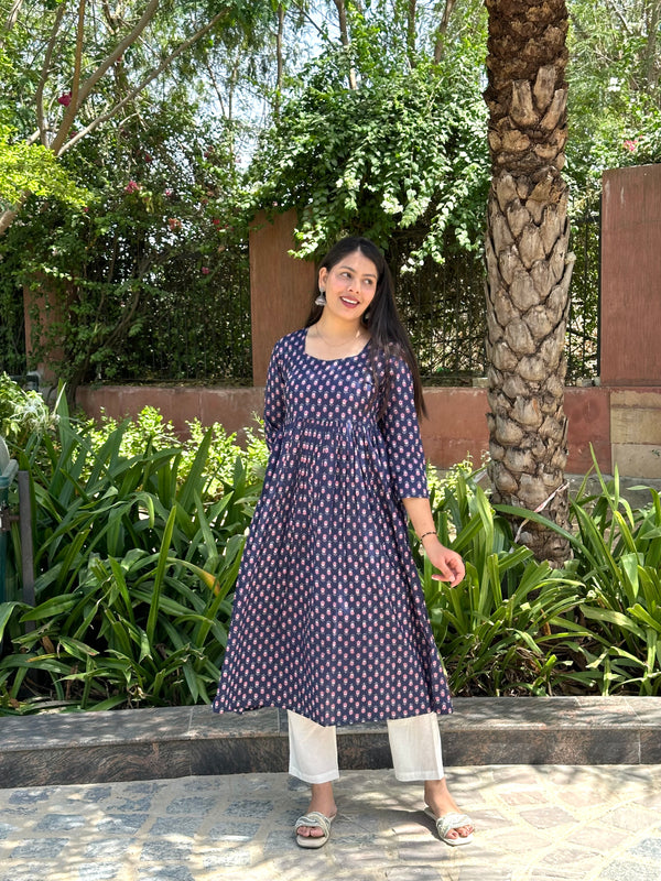 Indigo Gulab Kameez - Jonaya