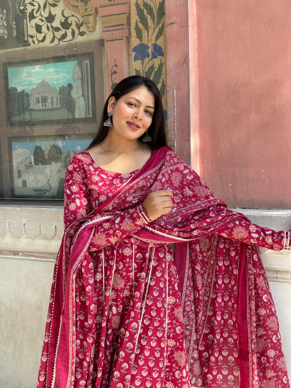 Wedding Ready Gota Anarkali Suit Set - Jonaya