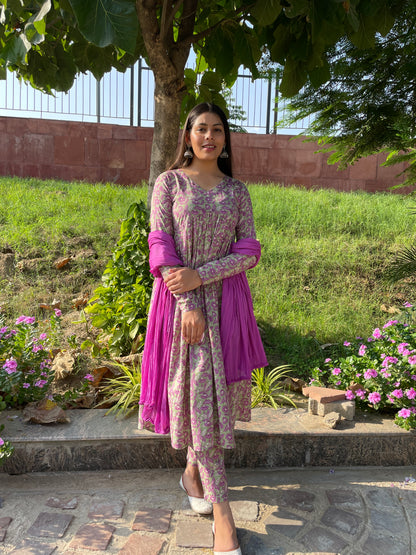Lila-grünes Mohini-Anzug-Set
