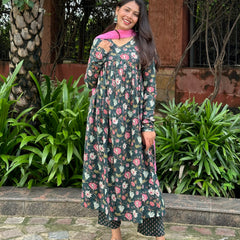 Bottle green Mohini suit set - Jonaya