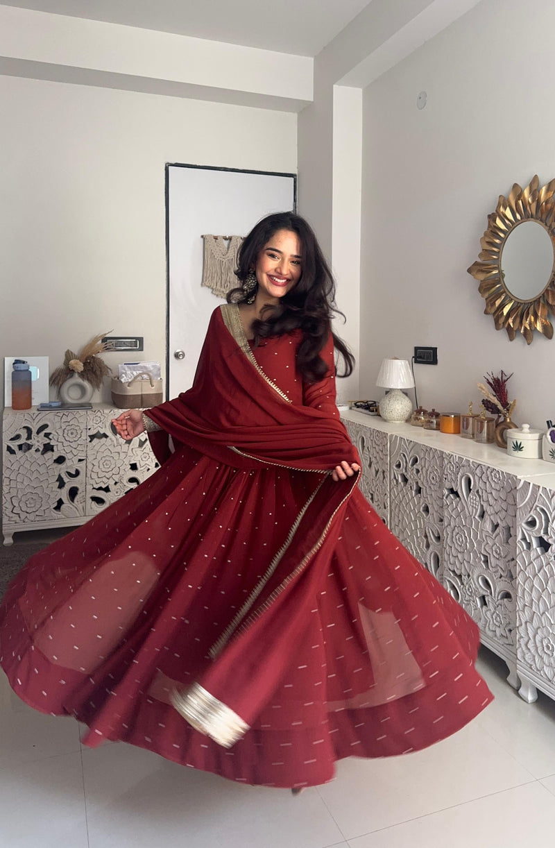 Chand Pure Georgette Anarkali set Jonaya
